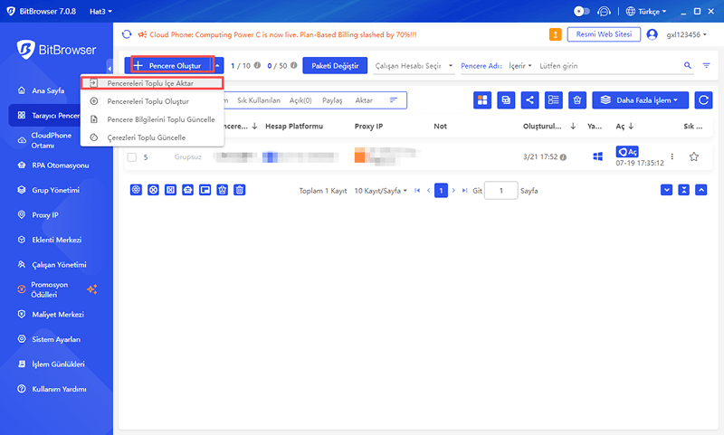 Toplu ?thalat / ?hracat