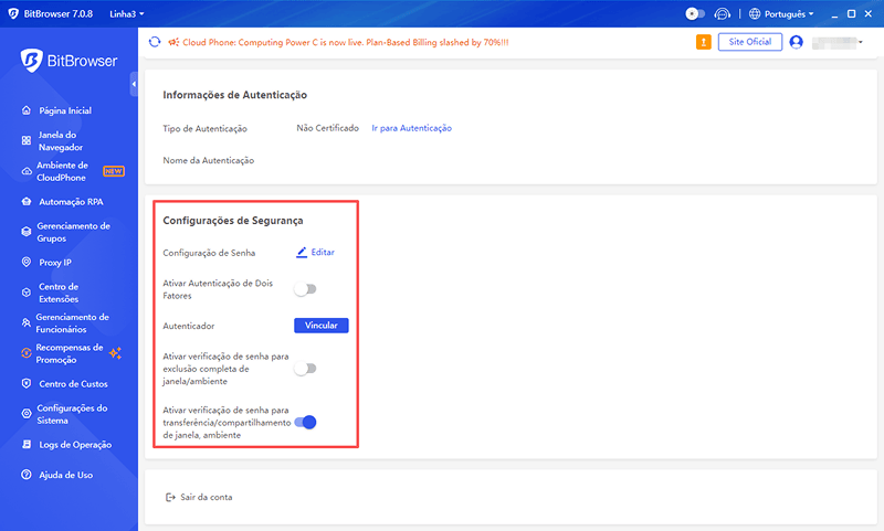 Ambiente Compartilhado e Trava de Segurança