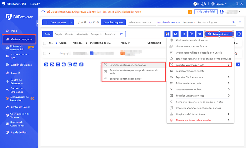 Importación / Exportación por Lotes