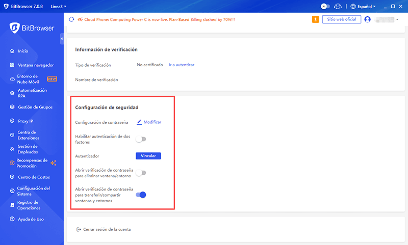Entorno Compartido y Bloqueo de Seguridad