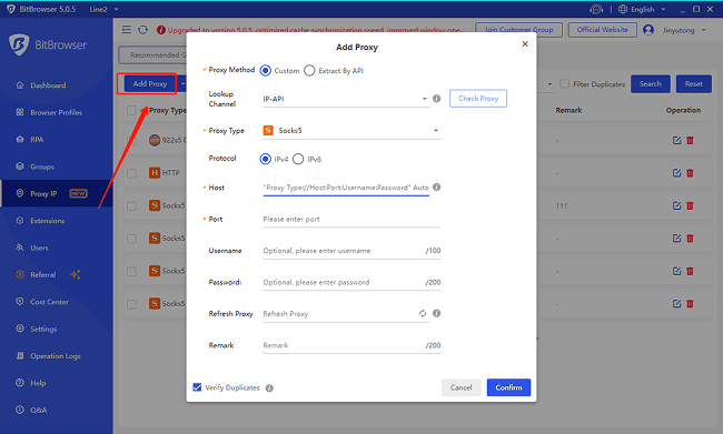 Add a New Proxy IP
