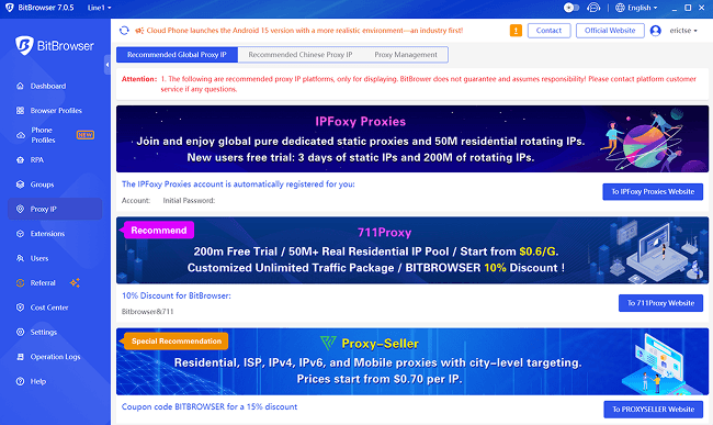 Assign Proxy IP Via BitBrowser
