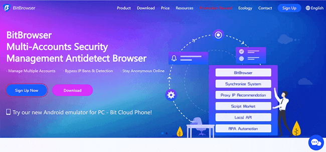 BitBrowser Main Page