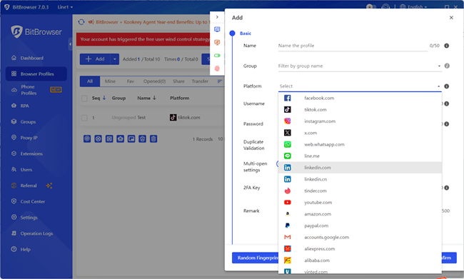 BitBrowser Manage Multiple Social Media Accounts