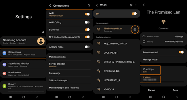 Change IP Address on Android