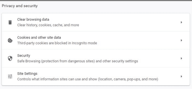 Click Clear Browsing Data