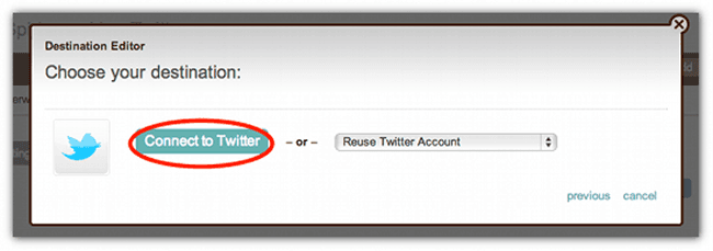 Click Connect to Twitter