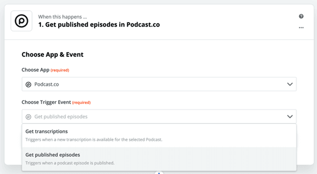 Click Get Published Episodes