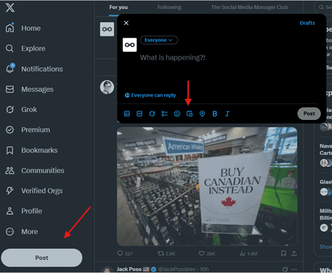 Click Post Button