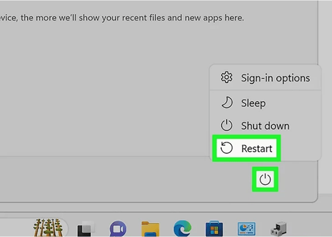 Click Restart