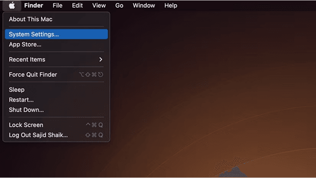 Click System Settings