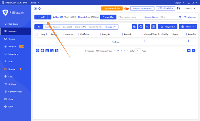 Create a New Browser Profile
