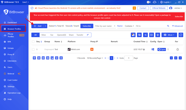 Create Browser Profiles