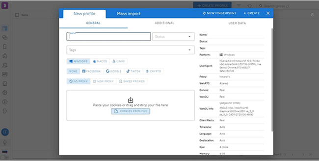 Customize Parameters for Profile