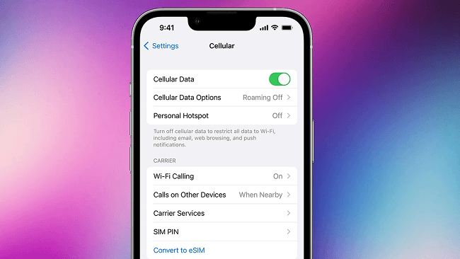 Enable Cellular Data