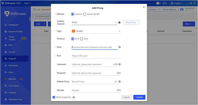 Fill in Proxy Details