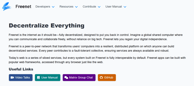 FreeNet Homepage
