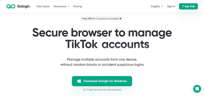 GoLogin Main Page