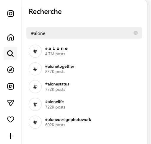Résultats de recherche pour #alone