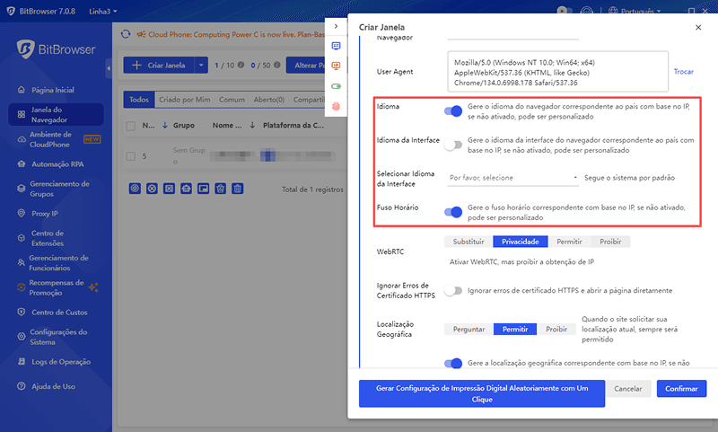 Correspondência Automática de Proxy IP