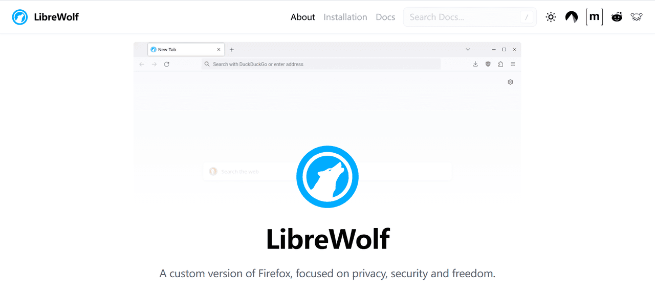 LibreWolf Main Page