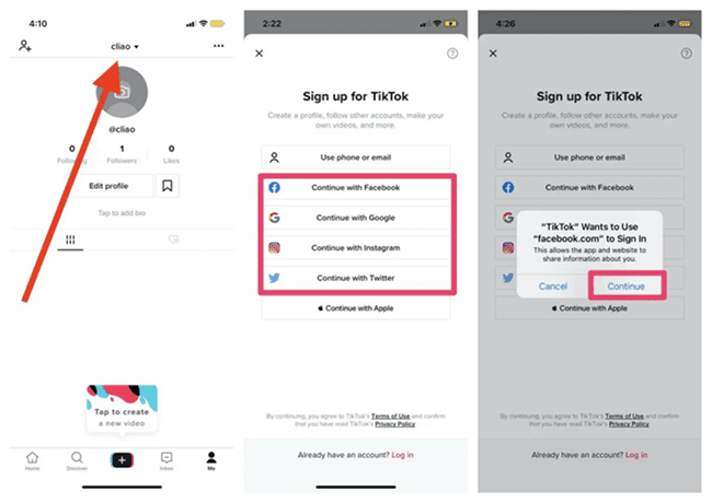 Make Another TikTok Account with a Social Media Account