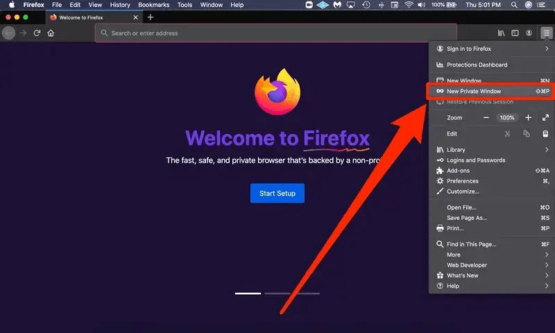 Open New Incognito Window In Firefox