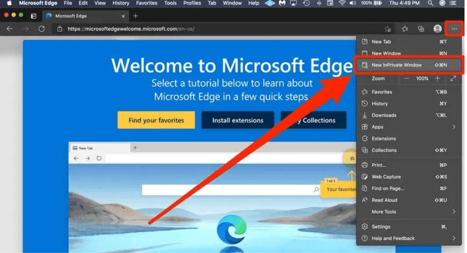 Open New Incognito Window In Microsoft Edge