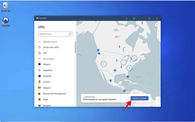 Quick Connect Via NordVPN
