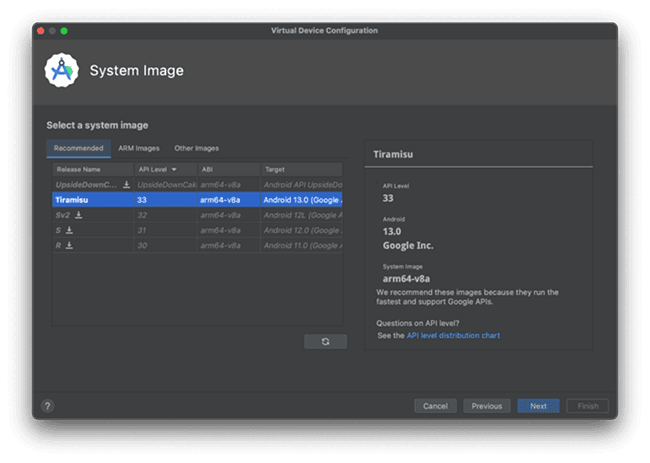 Select an OS Version