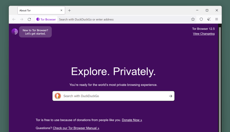 Tor Browser Interface