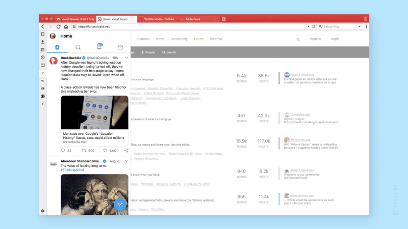 Vivaldi Browser Interface